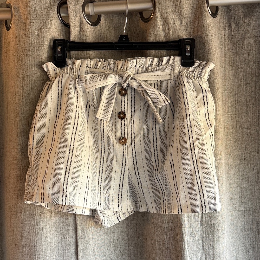 Sienna Sky Striped Women's Shorts with Tie Waist medium